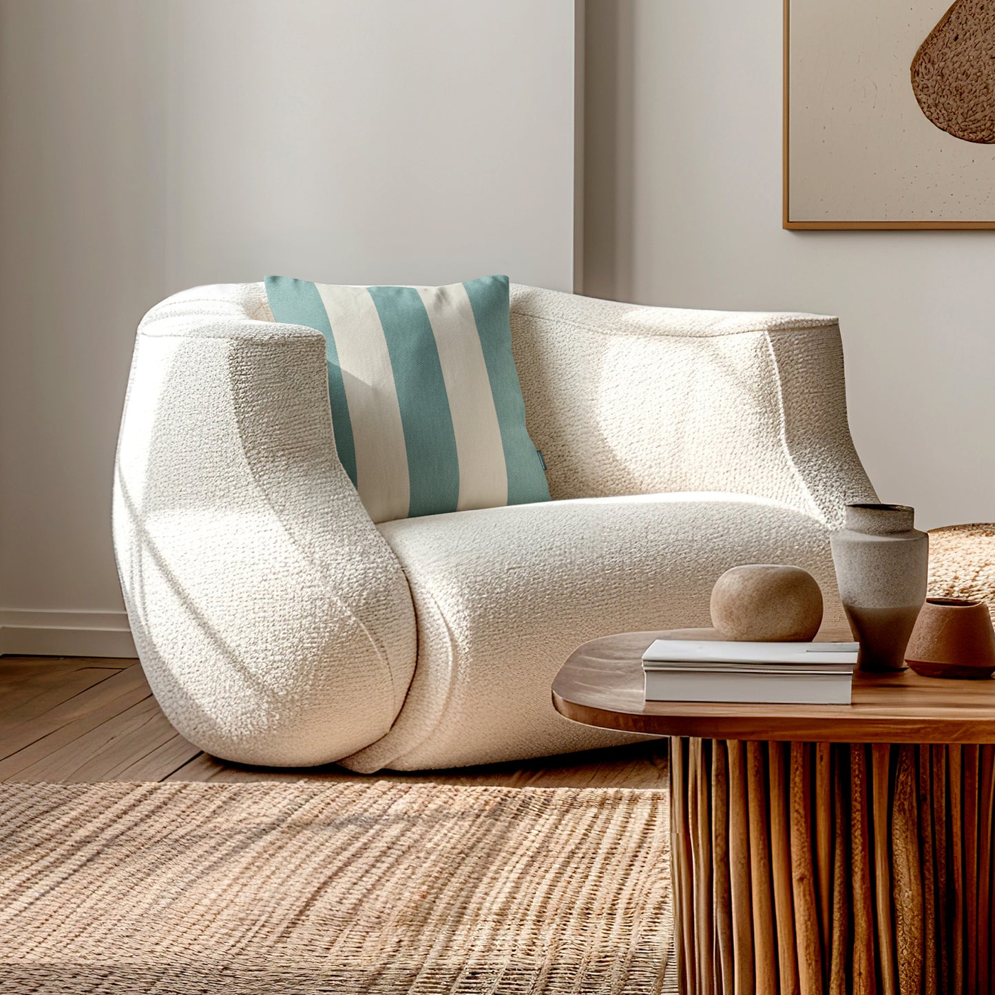 Annecy Stripe Pillow Teal