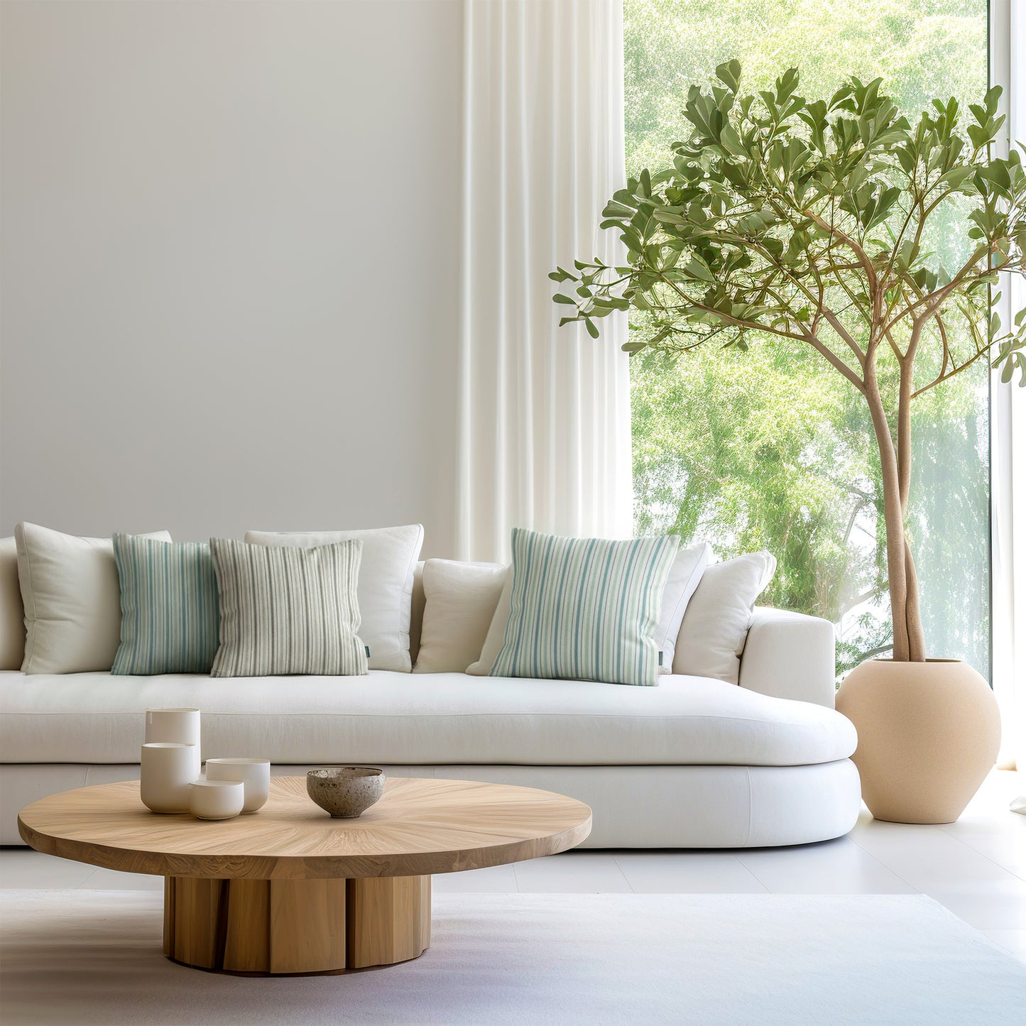 Biarritz Striped Pillow Teal