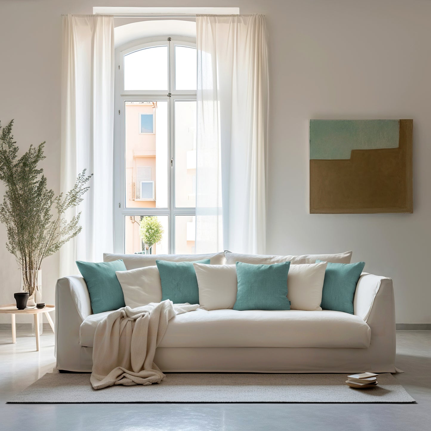 Ferret Pique Pillow Teal