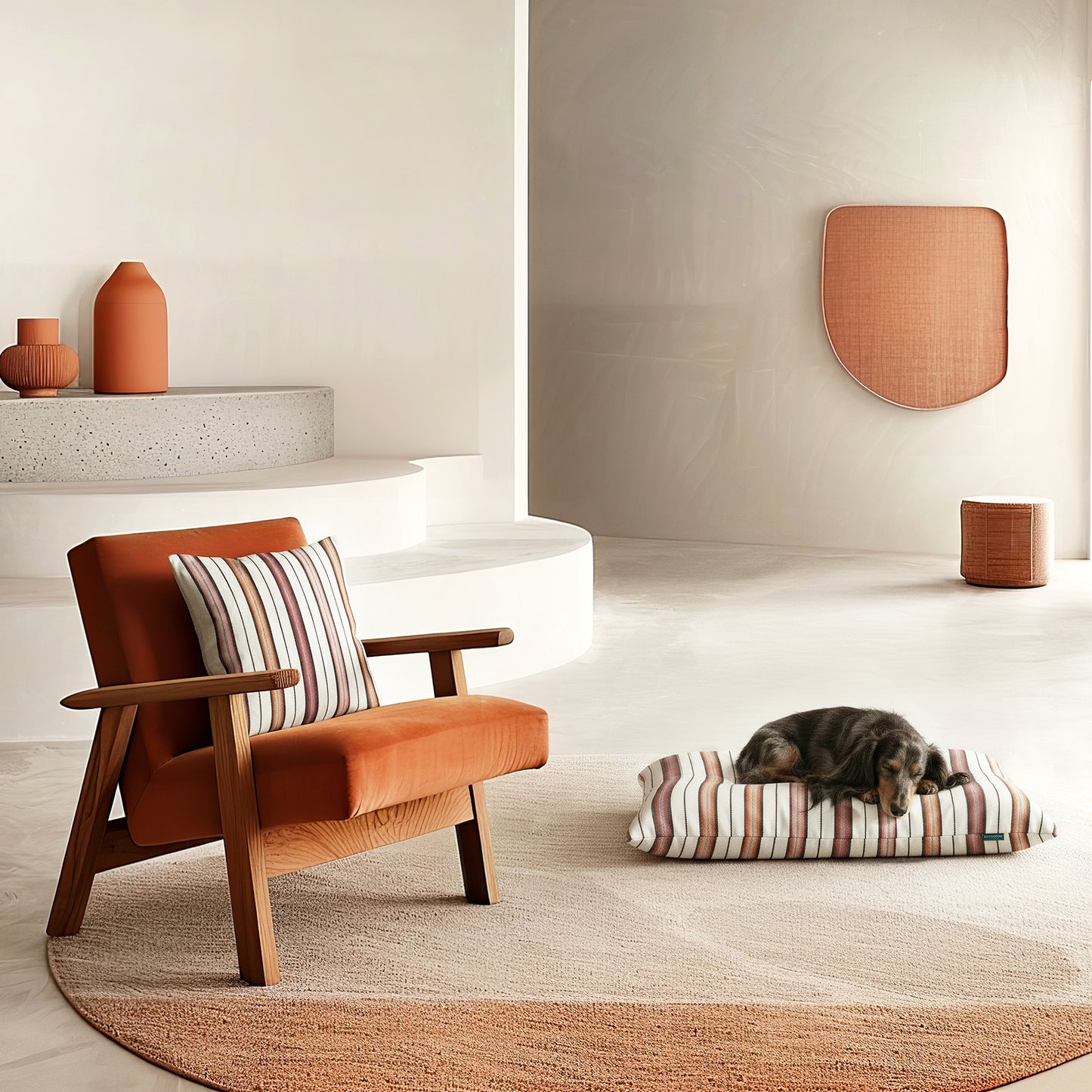 Merida Striped Dog Pillow Blue