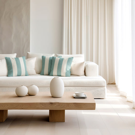 Annecy Stripe Pillow Teal