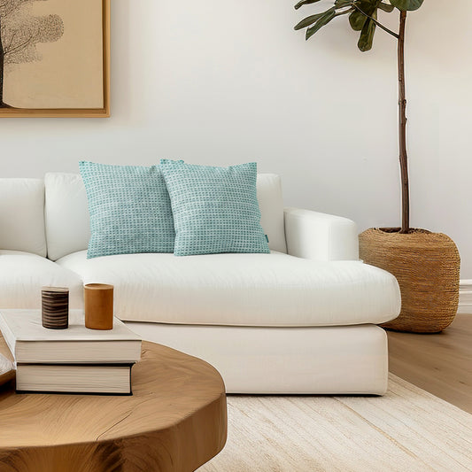 Cassis Textured Pillow Aqua