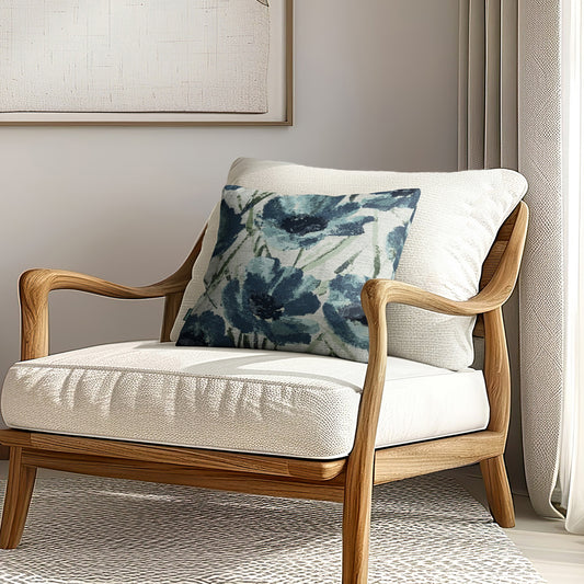 Giverny Floral Pillow Blue